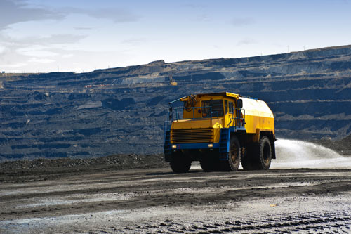 mining-truck-spraying-dust-water-treatment