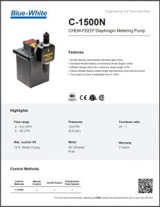 Blue-White C-1500N CHEM-FEED® Diaphragm Metering Pump