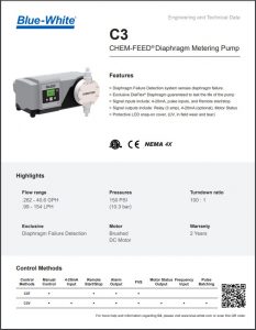 Blue-White C3 CHEM-FEED® Diaphragm Metering Pump
