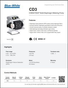 Blue-White CD3 CHEM-FEED® Multi-Diaphragm Metering Pump