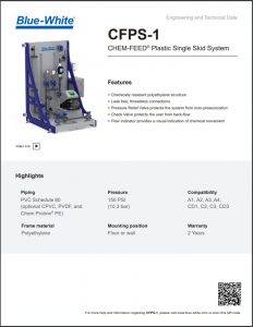 Blue-White CFPS-1 - CHEM-FEED® Plastic Simplex Skid System