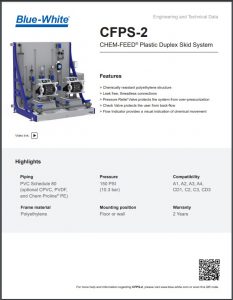 Blue-White CFPS-2 CHEM-FEED® Plastic Duplex Skid System