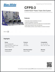 Blue-White CFPS-3 CHEM-FEED® Plastic Triplex Skid System Data-Sheet