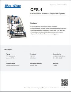 Blue-White CFS-1 CHEM-FEED® Aluminum Simplex Skid System data sheet