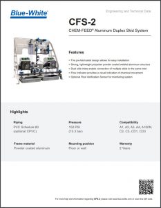 Blue-White CFS-2 CHEM-FEED® Aluminum Duplex Skid System