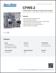 Blue-White CFWS-2 CHEM-FEED® Wall Mount Duplex Skid System