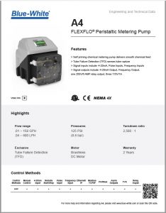Blue-White FLEXFLO® A4 Peristaltic Metering Pump