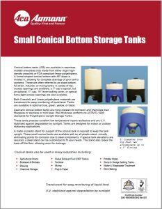 Small Conical Bottom Storage Tanks Data Sheet