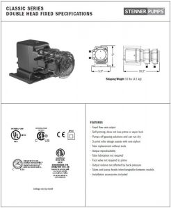 Stenner Classic Series Double Head Fixed Pump Data-Sheet