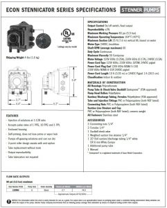 Stenner Econ Stennicator Pump Data Sheet