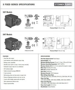 Stenner - S Fixed Series Pumps - S3F-S4F Data Sheet
