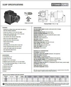 Stenner-S10P-Pump-Data-Sheet