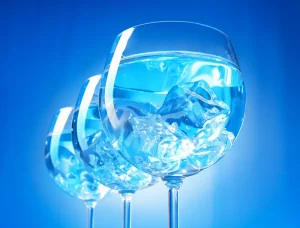 Sodium permanganate clean water - glass