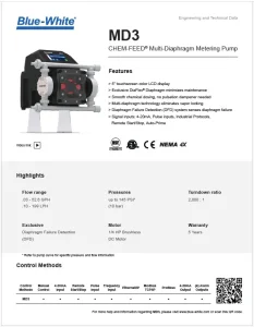 MD3 CHEM-FEED® Multi-Diaphragm Metering Pump