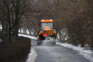 Potassium acetate deicer to keep walkways dry and safe.
